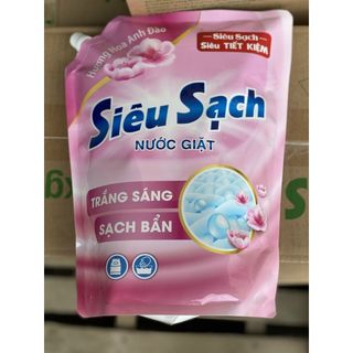 Nước Giặt Lix Siêu Sạch Hương Hoa Anh Đào Túi 2.4Kg - N2503 làm sạch cực nhanh vết bẩn , tăng x2 sức mạch giặt tẩy