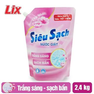 Nước Giặt Lix Siêu Sạch Hương Hoa Anh Đào Túi 2.4Kg - N2503 làm sạch cực nhanh vết bẩn , tăng x2 sức mạch giặt tẩy giá sỉ