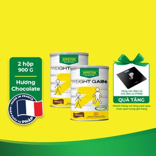 [Tặng 1 cân điện tử] Combo 2 lon Sữa Tăng Cân Appeton Weight Gain cho người lớn hương Chocolate - Lon 900g giá sỉ