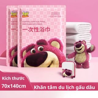 Khăn tắm gấu dâu size 70x140cm loại 80-85g