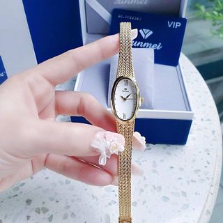 ĐỒNG HỒ NỮ CH.ÍNH HÃN.G FUNMEI F2147 MẶT OVAN DÂY LƯỚI THÉP ĐI KÈM TEM KÍCH HOẠT ĐIỆN TỬ BẢO HÀNH