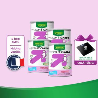 [Tặng 1 cân điện tử] Combo 4 lon Sữa Tăng Cân Appeton Weight Gain Junior cho Trẻ Em hương Vanila - Lon 450g giá sỉ