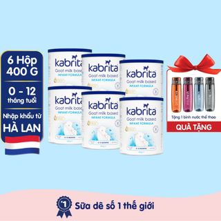 [Tặng 1 bình nước] Combo 6 lon Sữa dê Kabrita Hà Lan số 1 (0-12 tháng) cho trẻ - Lon 400g giá sỉ