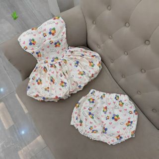 SET ĐẦM BÍ HOA KÈM QUẦN BÍ - LÊ PHƯƠNG BOUTIQUE