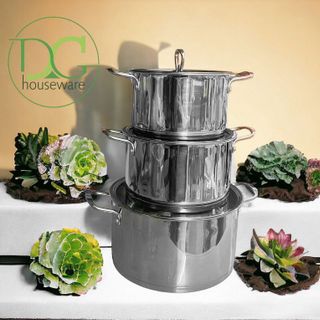 Bộ nồi Cookery-5200 - inox 5 lớp đáy (18 20 24 - Nắp kính)