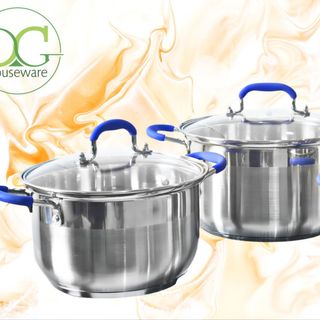 Bộ nồi Cookery Inox 201 - Quai silicon 5 đáy (16- 20- 24)