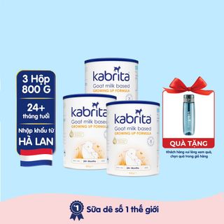 [Tặng 1 bình nước] Combo 3 lon Sữa dê Kabrita Hà Lan số 3 (trên 24 tháng) cho trẻ - Lon 800g giá sỉ