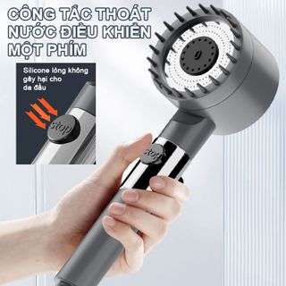 Vòi hoa sen, vòi nhà tắm Turbo tăng áp lực nước 3 in1 có 3 chế độ hỗ trợ tăng lực nước phun sương CTB786 - BECHIP
