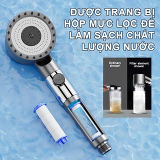 Vòi hoa sen, vòi nhà tắm Turbo tăng áp lực nước 3 in1 có 3 chế độ hỗ trợ tăng lực nước phun sương CTB786 - BECHIP