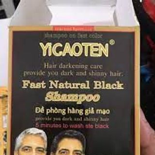 ⭐ Hộp 10 Gói Dầu Gội Nhuộm Đen Tóc YiCaoTen - Gội Là Đen (Hộp 10 Gói Có Kèm Bao Tay)