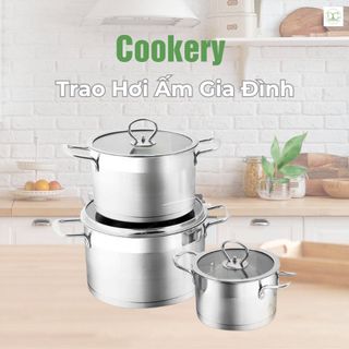 Bộ nồi 3 đáy (size 18 20 24) - inox 201 giá sỉ