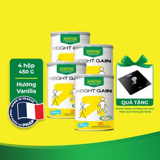 [Tặng 1 cân điện tử] Combo 4 lon Sữa Tăng Cân Appeton Weight Gain hương Vani - Lon 450g giá sỉ