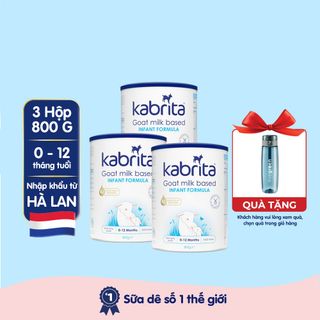 [Tặng 1 bình nước] Combo 3 lon Sữa dê Kabrita Hà Lan số 1 (0-12 tháng) cho trẻ - Lon 800g giá sỉ