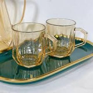 BỘ BÌNH NƯỚC KÈM 6 LY THỦY TINH PHA LÊ CAO CẤP, BÌNH NƯỚC THỦY TINH PHA TRÀ KÈM 6 CỐC CÓ QUAI SIÊU ĐẸP MẮT,