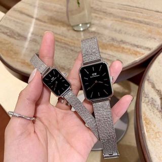 SALE ĐỒNG HỒ NAM THỜI TRANG D.W DÂY LƯỚI MẶT CHỮ NHẬT 1