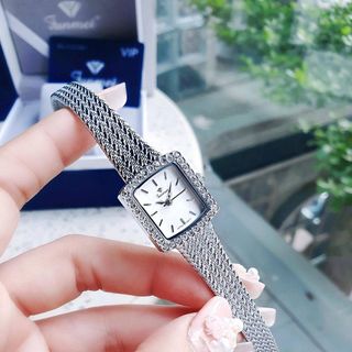 ĐỒNG HỒ NỮ CH.ÍNH HÃN.G FUNMEI F2144 MẶT VUÔNG MINI DÂY LƯỚI THÉP ĐI KÈM TEM KÍCH HOẠT ĐIỆN TỬ BẢO HÀNH