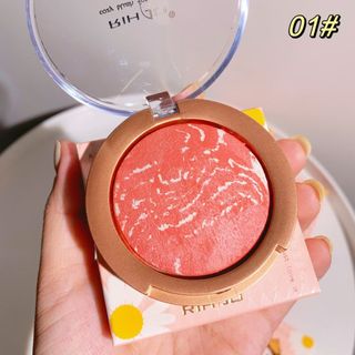 Má hồng RIHAO Blush Tự Nhiên Làm Sáng Da Tông Màu Làm Nổi Bật Trang Điểm