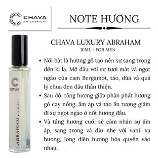 NƯỚC HOA MINI LUXURY ABRAHAM 10ML PHONG CÁCH XỊT - CHAVA