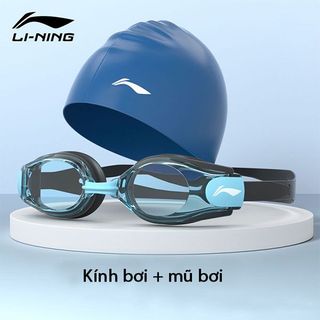 Kính bơi kèm mũ bơi LINING mã LXJR213 508 chính hãng, cho người lớn, cho nam và nữ
