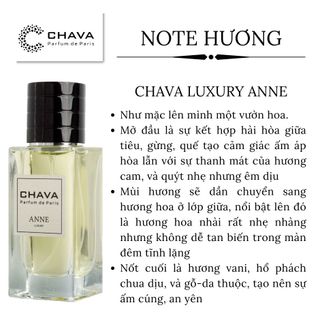 NƯỚC HOA LUXURY ANNE 50ML PHONG CÁCH XỊT - CHAVA