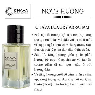NƯỚC HOA LUXURY ABRAHAM 50ML PHONG CÁCH XỊT - CHAVA