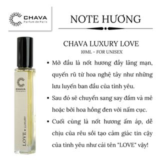 NƯỚC HOA MINI LUXURY LOVE 10ML PHONG CÁCH XỊT - CHAVA
