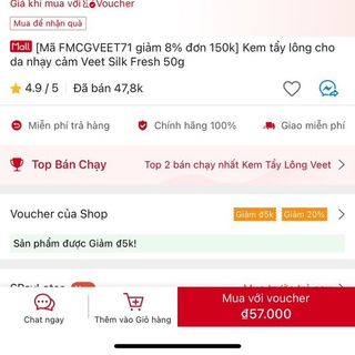 Veet Tẩy Lông 50g màu hồng