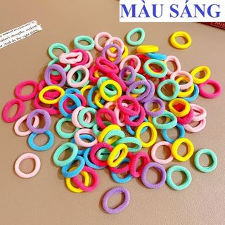 TÚI KHOẢNG 500 SỢI (100GR) CHUN BUỘC TÓC VẢI CHO BÉ 2CM - SỈ ĐƯỢC CHỌN MÀU