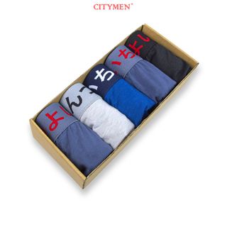 Hộp 5 Quần Lót Nam Vải Cotton 4 Chiều Lưng Dệt Chữ Nhật Bản - Xưởng May - Bán Sỉ