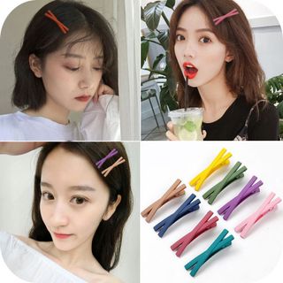 VĨ 9 KẸP TÓC NHỰA ĐAN CHÉO MÀU NHÁM- MS1070