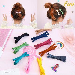 VĨ 9 KẸP TÓC NHỰA ĐAN CHÉO MÀU NHÁM- MS1070