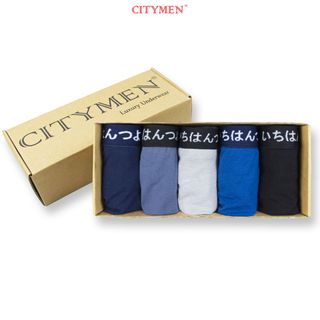 Hộp 5 Quần Lót Nam Vải Cotton 4 Chiều Lưng Dệt Chữ Nhật Bản 2.5cm - Xưởng May - Bán Sỉ