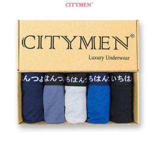 Hộp 5 Quần Lót Nam Vải Cotton 4 Chiều Lưng Dệt Chữ Nhật Bản 2.5cm - Xưởng May - Bán Sỉ
