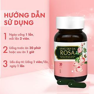 Viên uống sáng đẹp da Rosa – Bổ sung Collagen, làm chậm lão hóa da, giảm sạm, nhăn da (Hộp 30 viên)