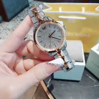ĐỒNG HỒ NỮ CAO CẤP M KORS RUNWAY MERCER SIZE 38MM ĐÍNH FULL ĐÁ 1