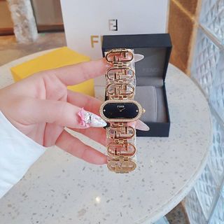 ĐỒNG HỒ NỮ CAO CẤP FENZI DÂY THÉP LOGO MẶT BẦU VIỀN ĐÁ XẢ KHO 8