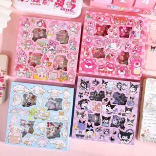 Hộp 100 tấm sticker cute dễ thương,set sticker trang trí  thiết kế đơn giản tiện dụng nhiều mẫu lựa chọn ma2
