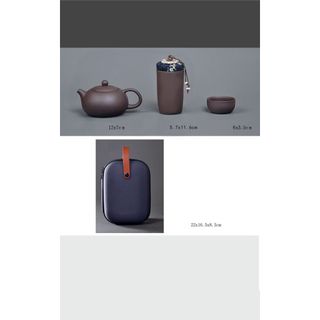 Bộ Ấm Chén Trà Tử Sa Di Động Du Lịch Gốm Tráng Men Sang Trọng, Thiết Kế Thủ Công, Tiện Lợi và Nghệ Thuật - CTB787