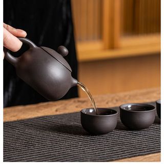 Bộ Ấm Chén Trà Tử Sa Di Động Du Lịch Gốm Tráng Men Sang Trọng, Thiết Kế Thủ Công, Tiện Lợi và Nghệ Thuật - CTB787