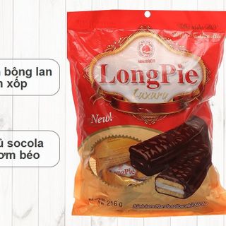 Bánh longpie Hải Hà kem marshmallow phủ socola gói 216g (12 cái) giá sỉ