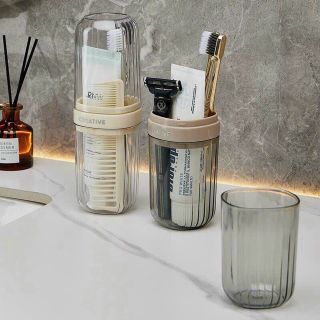 Hộp Đựng Bàn Chải Đi Du Lịch Cá Nhân. trong suốt Tích Hợp Cốc Đánh Răng MA2