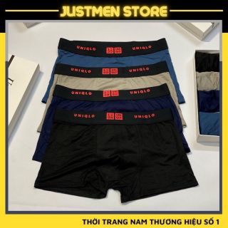 Combo 4 Quần lót nam mềm mại co giãn 4 chiều, Sịp nam đùi Đồ lót tam chất cotton cao cấp - JUSTMEN ma2