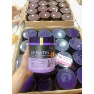 Dầu hấp phục hồi Keratin nâu/tím 1000g Phục Hồi Tóc Hư Tổn Siêu Mềm Mượt Hấp Tóc Lụa giúp mái tóc trở nên khỏe