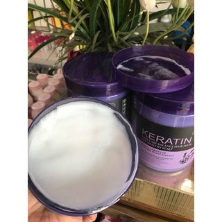 Dầu hấp phục hồi Keratin nâu/tím 1000g Phục Hồi Tóc Hư Tổn Siêu Mềm Mượt Hấp Tóc Lụa giúp mái tóc trở nên khỏe
