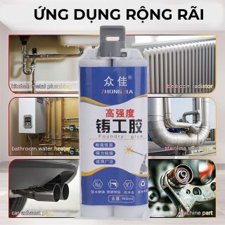 Keo Dán Sắt, Keo Dán Nhựa,Gỗ Siêu Dính Chịu Nhiệt Độ Cao 200 Độ C - Tuýp 100ml MA2
