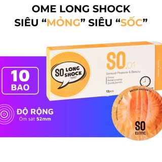 Bao cao su SO LONG SHOCK size 52mm siêu mỏng, kéo dài