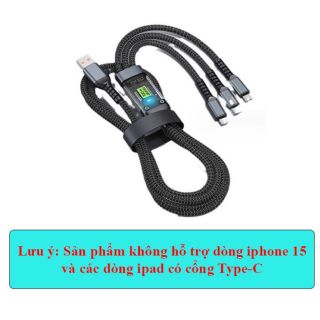 Dây Cáp Sạc Nhanh 3 Đầu 100W Dài 1m2 Hỗ Trợ Sạc Nhanh 3 Trong 1 Chống Đứt, Chống Rối - ctongkho ma2