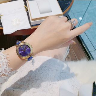 XẢ KHO ĐỒNG HỒ NỮ CAO CẤP VERS DÂY DA MẶT TRÒN HOA VĂN HUYỀN THOẠI 2