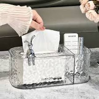 Hộp Đựng Khăn Giấy Đa Năng Kèm Khay Đựng Đồ, Hàng Cao Cấp Thiết Kế Sang Trọng
