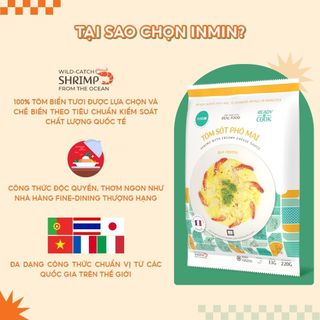 Tôm sốt phô mai INMIN FOOD - Tôm chế biến sẵn thơm ngon thượng hạng gói 220 gram